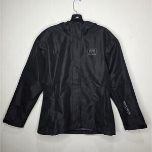 Helly Hansen HellyTech Seven J black hooded rain jacket - medium